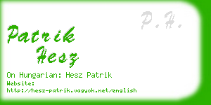 patrik hesz business card